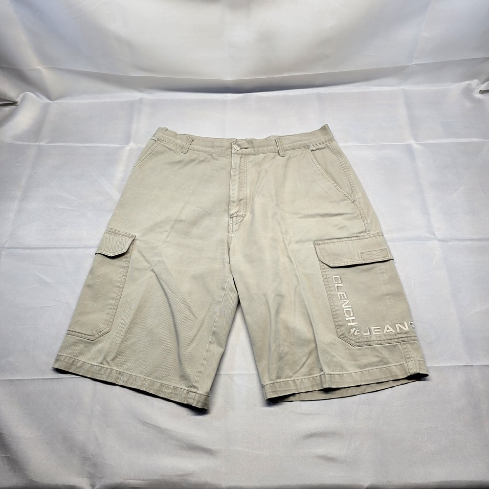Clench Khaki Cargo Shorts Men 34x12 Y2k‎
